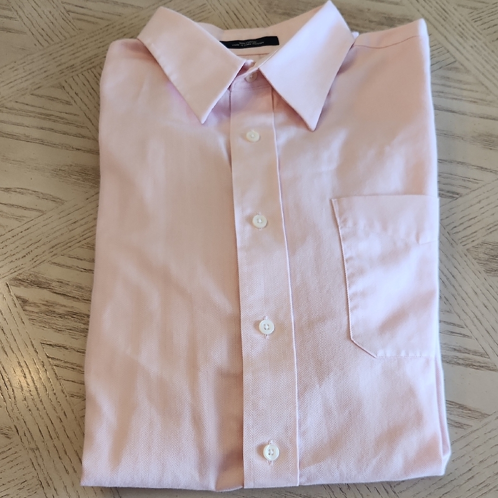 Daniel Cremieux Denis Shirt Classic Fit Cotton Lt Pink Dress Shirt Size 16.5/33
